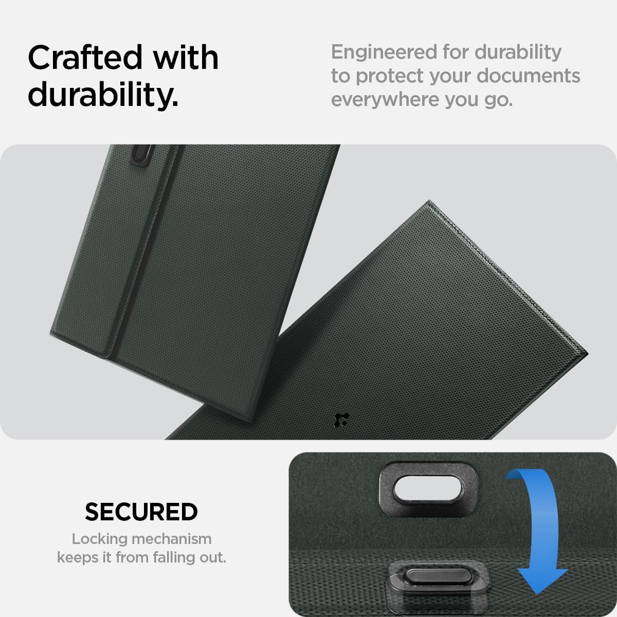 Spigen Hyper-Slim Car Registration and Insurance Card Holder for All Cars [Tesla Model Y Juniper (2025/26) & 3/Y/S/X/Cybertruck] Store Card Keys, ID License Holder, Essential Documents - Black