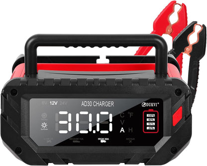 12V 24V Car Battery Charger Heavy Duty, 0-15A Automatic Battery Maintainer, Smart Trickle Charger with Repair & Winter Mode, Auto Shut-Off for AGM, Deep Cycle, Motorcycle, Truck, RV, Marine
