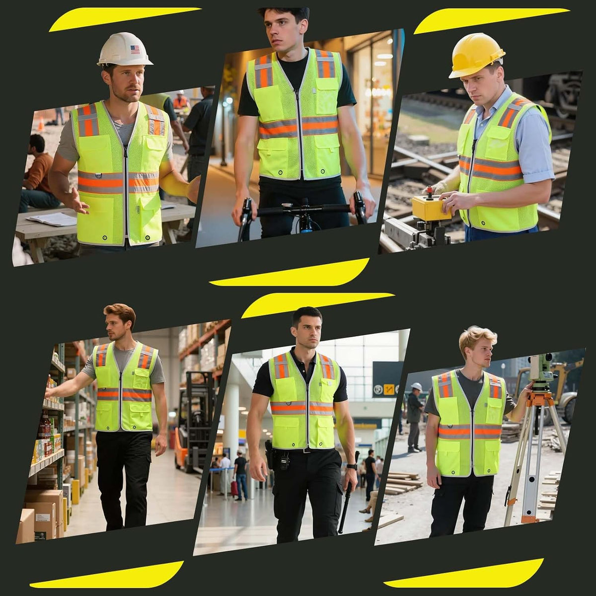 JKSafety Safety Vest for Men Women Hi Vis Relfective Vest with Pockets High Visibility Meet ANSI Standard