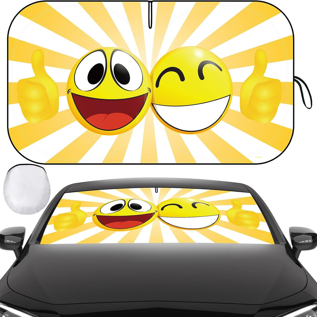 Iridescent Sun Shade for Car Windshield, Foldable Universal Car Windshield Upgrade Sunshade Enhanced UV Rays Reflective Sun Visor Shade Keeps Vehicle Cool