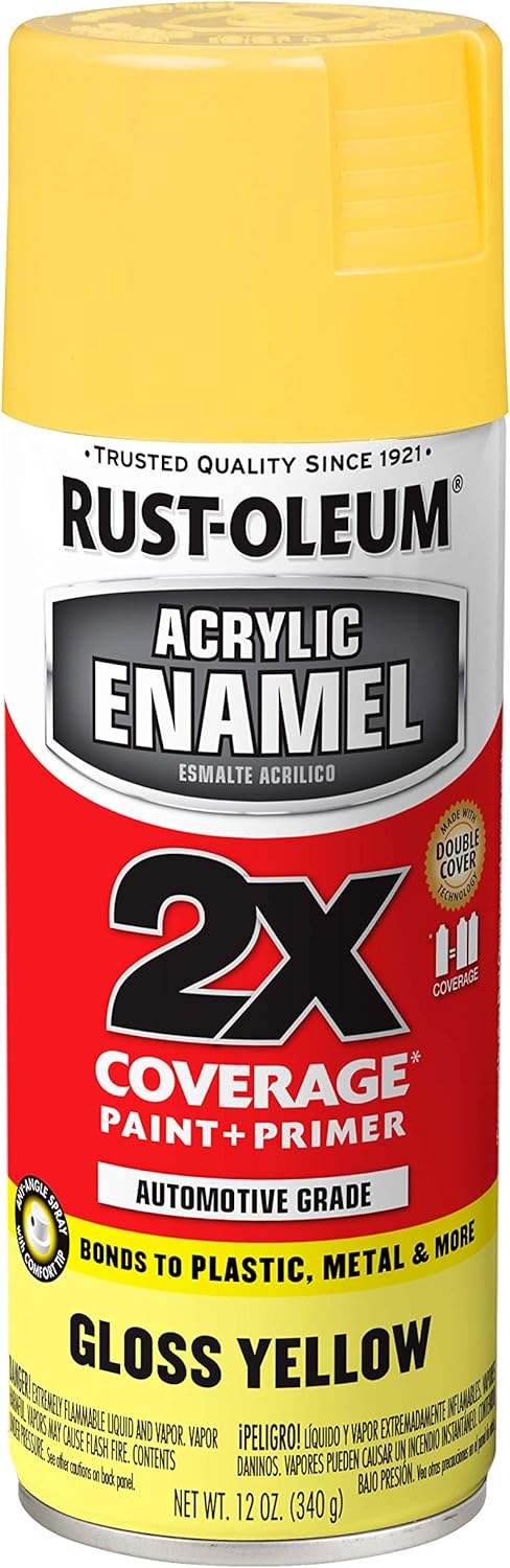 Rust-Oleum 271903 Acrylic Enamel 2X Spray Paint, 12 oz, Gloss Black, (Pack of 1)