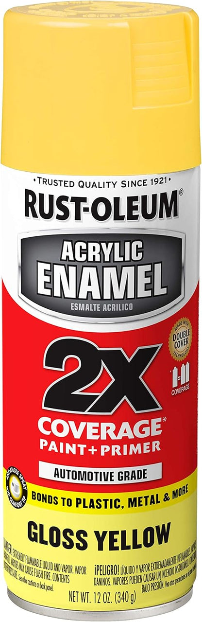 Rust-Oleum 271903 Acrylic Enamel 2X Spray Paint, 12 oz, Gloss Black, (Pack of 1)