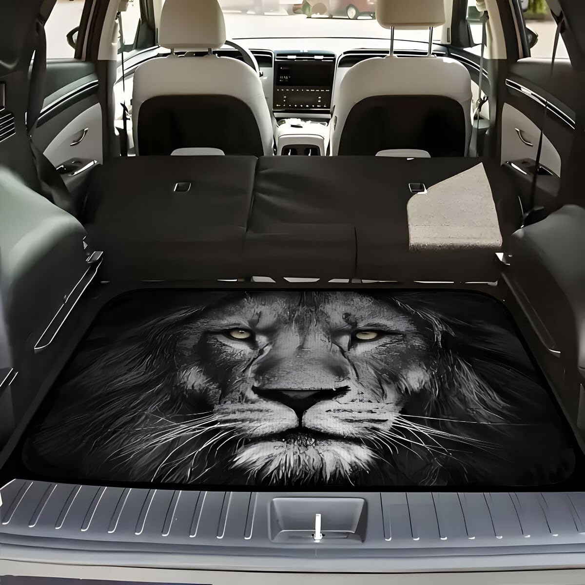 Universal Car Trunk Mat 29" x 39",Purple Colorful Flowers All Weather Trunk Protection Cargo Liner, Durable Cargo Mat Rear Trunk Liner,Stylish Vehicle Interior Accessories Suitable for Most Car Models