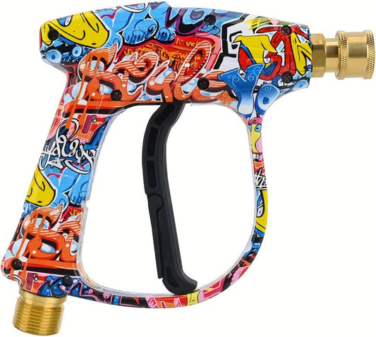 BEAR FORCE Pressure Washer Spray Gun Power Washer Short Gun with M22-ID14mm & Foam Cannon Foam Gun with 5 Nozzles Tips #035 & 3/8'' Quick Connector Swivel, Additional Orifice Nozzle 1.10mm Car Washing