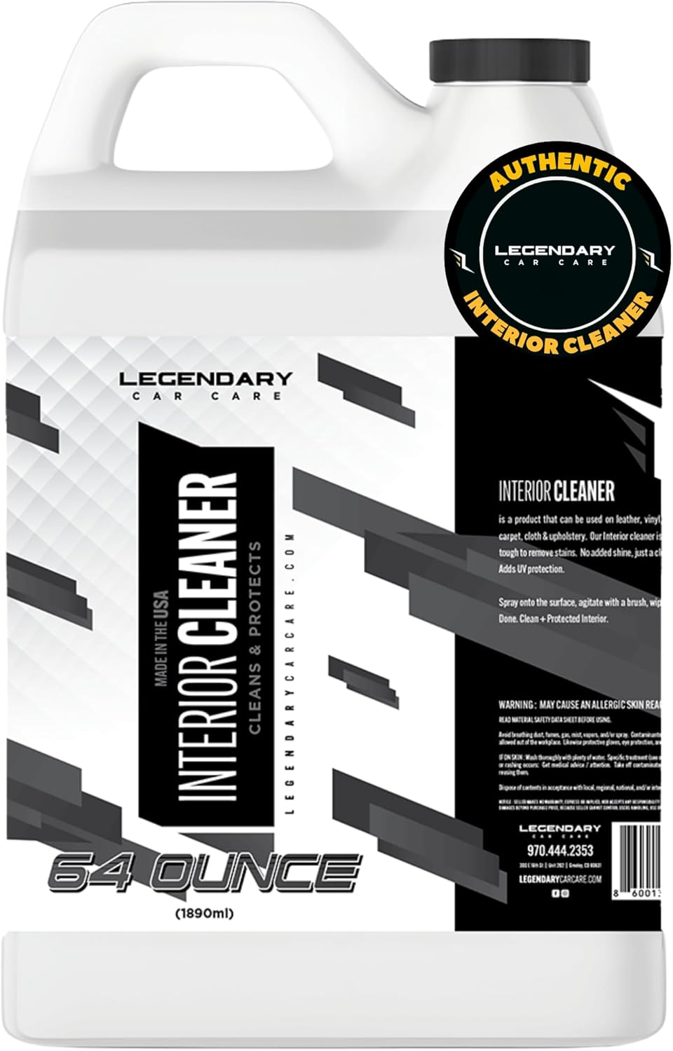 Legendary Interior Cleaner 16oz - All Purpose Interior Detailer & Carpet Cleaner for Cars - Safe on Leather, Plastic, Vinyl, Upholstery & Dashboard - UV Protectant - Tough on Stains & Dirt