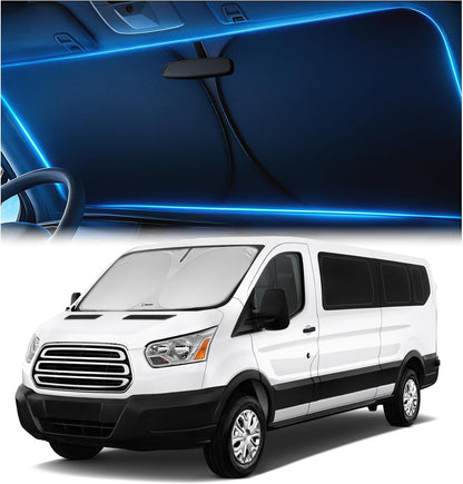 Magnelex Windshield Sun Shade for Dodge RAM 1500 2019-2023 2024 2025 2026, Foldable Car Window Sunshade, Heat & UV Visor Cover, Reflective Front Shades Accessories - Colors B