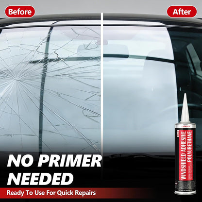 [2 Pack] Polyurethane Windshield Adhesive, Windshield Sealant Black - High Bond Strength, Quick Curing & Weather Resistant Automotive Glass Glue for Vertical & Overhead Application, 310ml