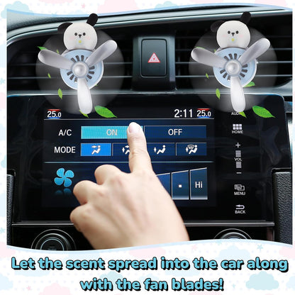 Tallew Car Air Freshener Cute Duck Car Vent Clip Diffuser with Rotating Propeller Outlet Vent 2.5" x 2.4" x 2.1" Easy to Install Included 2 Scents Aroma Tablets Aromatherapy Ornament Auto Accessories