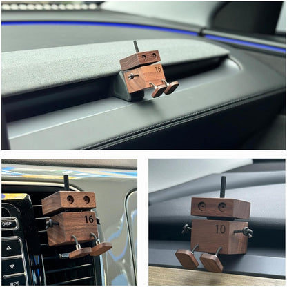 Car Air Fresheners Cute Shaking Wooden Man Figurine Diffuser For Car Dashboard Reusable Air Freshener Gifts Car Vent Clip Car Odor Eliminator Fun Car Accessories Gift Set