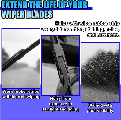 Car Windshield Wiper Repair Tool - Portable Double Sided Wiper Strip Restorer Car Windshield Wiper Regroover Tool - Windscreen Wiper Blade Cutter Cleaning Tools for Most Cars (Silver-2PCS)