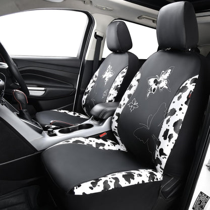 Flying Banner Butterfly car seat Covers ful Set Fashion Universal Lady Woman Female Rear Bench Split Colorized (Pink, 2 Fronts - Lace)