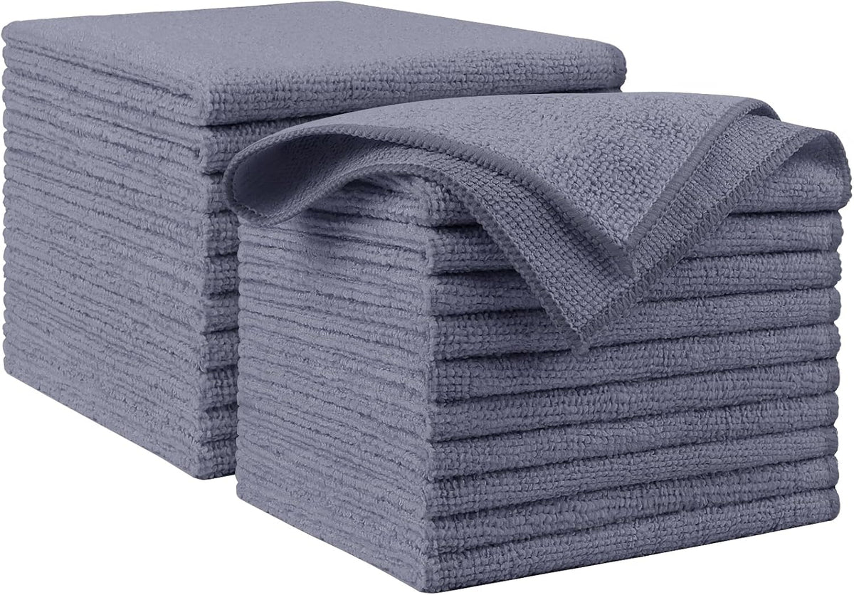 AIDEA Microfiber Cleaning Cloth, 50PK, Microfiber Towels for Cars, Premium Wash Cloths, Dusting Cloth Cleaning Rags, Absorbent Towels for SUVs, House, Kitchen, Window, Cleaning Supplies12×12"