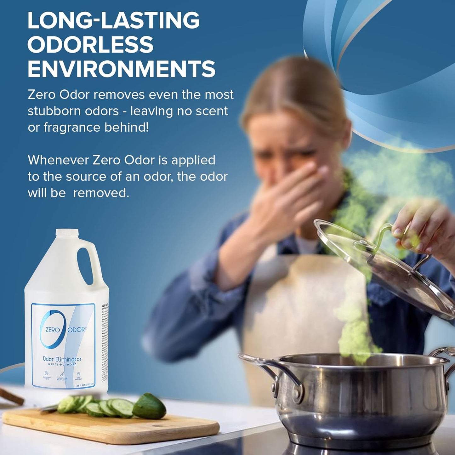 Zero Odor Multi-Purpose Odor Eliminator - Eliminate Air & Surface Odor – Patented Technology Best for Bathroom, Kitchen, Fabric, Closet- Smell Great Again, 8oz (Over 1000 Sprays)