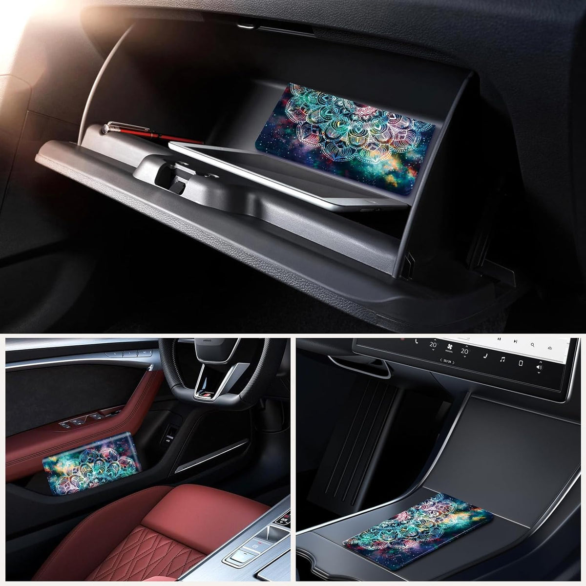 Car Registration and Insurance Holder，Colour Patterns Men Women Car License Document Registration and Insurance Card Holder