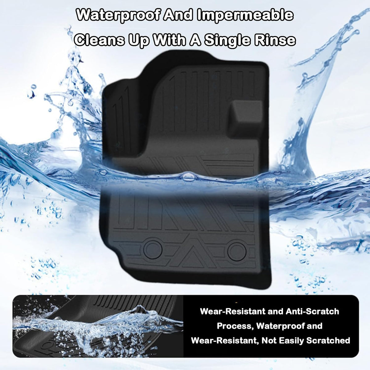 All Weather Floor Mats for 2016-2019 Chevy Cruze (No Fit 2016 Cruze Limited), Chevy Cruze Floor Mats, 1st and 2nd Maximum Coverage, 3D Waterproof TPE Rubber Protector Car Mats Full Set Liners