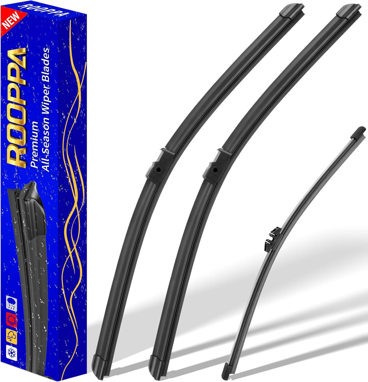 3 wipers Replacement for 2017-2021 2022 Honda CRV CR-V, Windshield Wiper Blades Original Equipment Replacement - 26"/17"/12" (Set of 3) U/J HOOK - Colors B