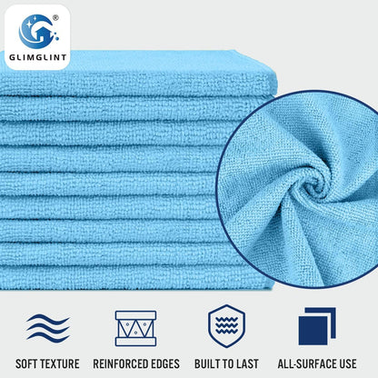GLIMGLINT Black Microfiber Cleaning Cloth,150PK Reusable Cleaning Rags,Highly Absorbent Shop Rags Bulk,All-Purpose Car Cleaning Towels for TV Screen, Kitchen, Bathroom, Restaurant, Garage, 14"X12"