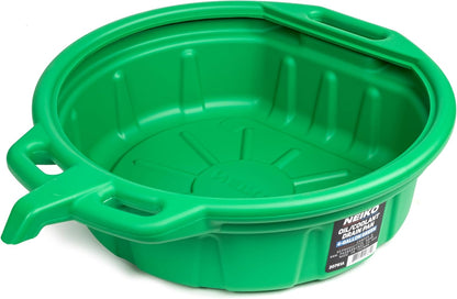 NEIKO 20760A 4 Gallon (16L) Anti-Splash Drain Container with Pour Spout, Black Plastic Drip Catcher for Fluid Changes