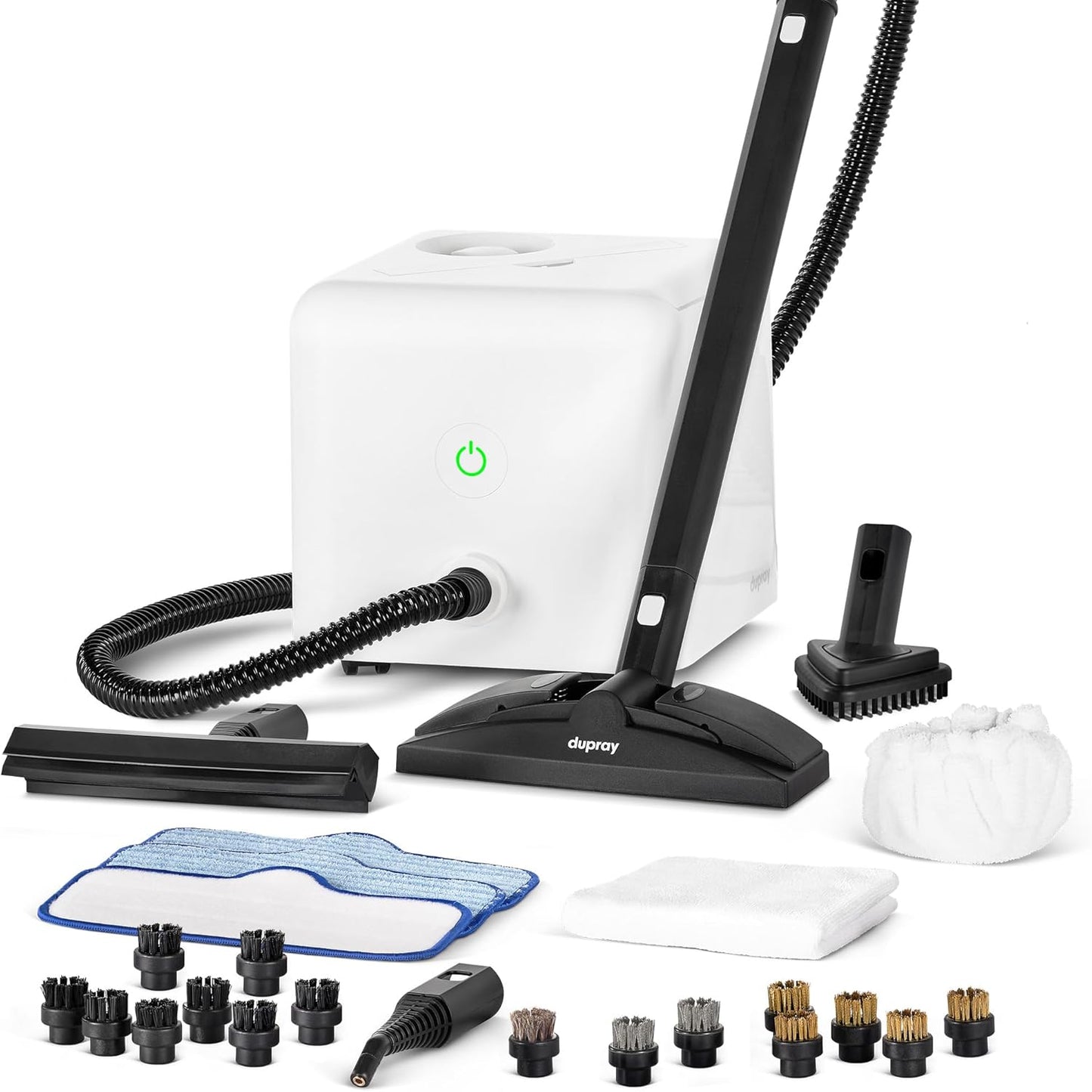 Dupray Neat Steam Cleaner with 27-Piece Accessory Kit – High-Performance Chemical-Free Cleaning for Floors, Cars, Tiles, and More, *Kills 99.9% of Bacteria & Viruses (incl. x16 assorted brushes)