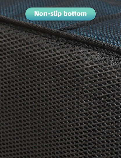 YOHOOLYO Car Seat Organizer Backseat Car Organizer with 4 Compartments, 4 Cup Holders and 7 Mesh Pockets for Front and Rear Seat, Black