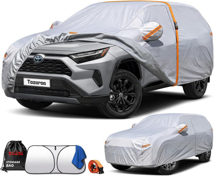 Car Cover Waterproof All-Weather,Heavy-Duty Outdoor Full Exterior Automobiles Sedan/Coupe (Length 186-193 inch) with Windshield Sun Shade Universal Fit Toyota Camry, Tesla Model 3, Accord etc