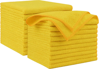AIDEA Microfiber Cleaning Cloth, 50PK, Microfiber Towels for Cars, Premium Wash Cloths, Dusting Cloth Cleaning Rags, Absorbent Towels for SUVs, House, Kitchen, Window, Cleaning Supplies12×12"