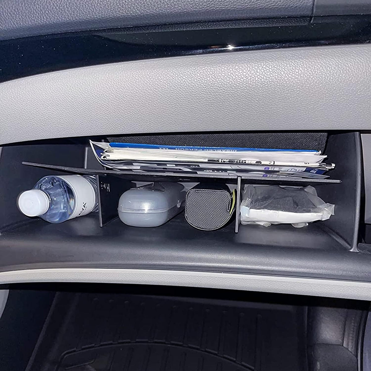 EDBETOS Glove Box Dividers Organizer Compatible with Honda Pilot 2016-2020 2021 2022/ Ridgeline 2017-2023/ Passport 2019-2023 Accessories Double Compartment Optimize Interior Storage Space
