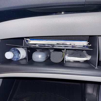 EDBETOS Glove Box Dividers Organizer Compatible with Honda Pilot 2016-2020 2021 2022/ Ridgeline 2017-2023/ Passport 2019-2023 Accessories Double Compartment Optimize Interior Storage Space