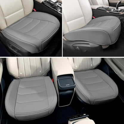 BOPUOVRE Car Seat Cover for Luxury & Comfort - PU Leather, Anti-Slip, Full Wrap Protection with Storage Pocket for Bottom Cushion - Universal Fit for 95% of Vehicles (Black,1 Piece)