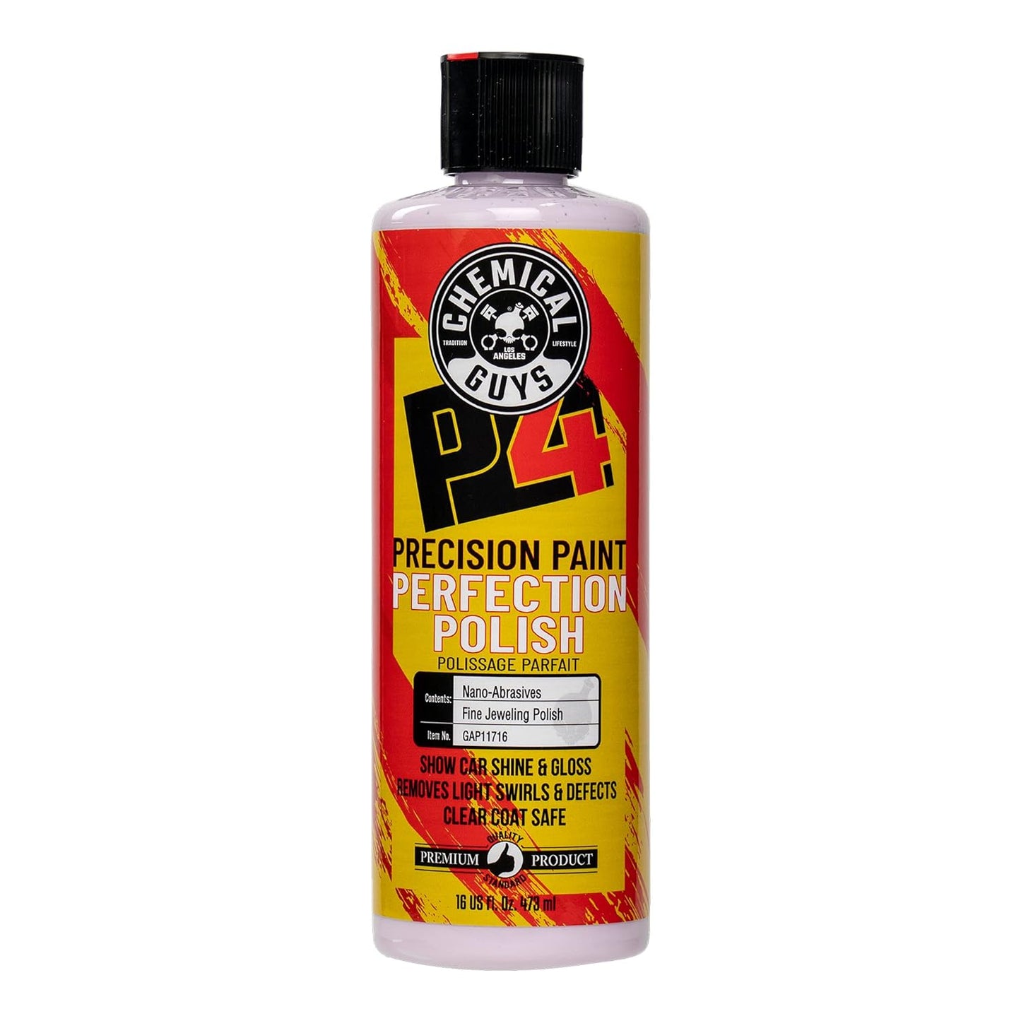 Chemical Guys C4 & P4 Clear Cut Correction Compound and Precision Paint Perfection Polish Combo - Removes Scratches, Swirls, Towel Marks, and Etching, Restores Gloss, Polishing Kit - 2 x 16 oz