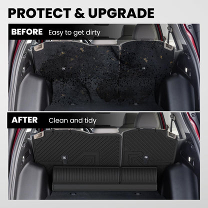 LASFIT Floor Mats for Honda CR-V 2026 2025 2024 2023 (Gasoline & Hybrid & e:FCEV), All Weather TPE Custom Fit Anti-Slip Pet Friendly Car Liners, 1st & 2nd Row Black