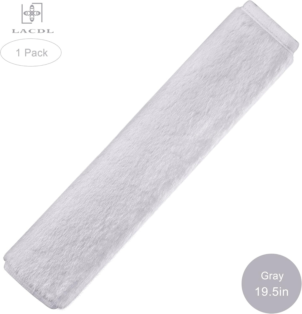 LACDL Extra Long Seatbelt Cover Super Soft Furry for Adults Kids Women & Men, Thick Plush Full Car Seat Belt Strap Cushion, Fluffy Shoulder Pad Protector, Auto Interior Accessories, 1pc, Black, 15.5in