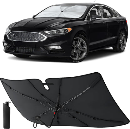 Econour Windshields Sun Shade for Car | Medium Foldable Car Sunshade & Window Tint | UV & Heat Protection Front Window Sun Shield, Keeps Interior Cool, Fits Sedans SUVs & Trucks (57” x 33”)