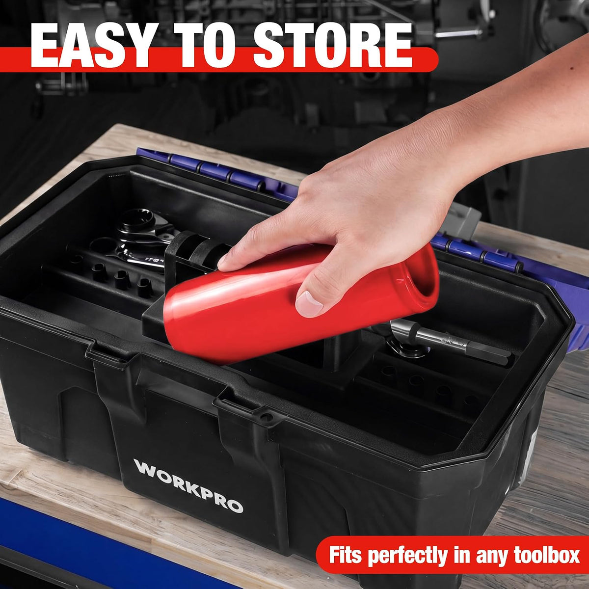 WORKPRO Flexible Oil Funnel for Automotive Use, Foldable Oil Drain Tool for Quick and Clean Oil Changes, Featuring a Thicker Silica Gel for Durability and Maintains Shape-Blue