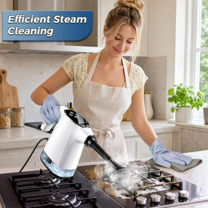 Handheld Steam Cleaner, Portable Steamer for Cleaning with 18PCS Accessories, 12s Fast Heating, Pressurized Steam Cleaner for Home, Kitchen, Bathroom, Car Detailing, Window, and Clothes, Green