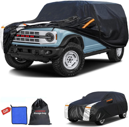 Large SUV Car Cover for Chevy Suburban 100% Waterproof All Weather, Heavy Duty Outdoor Full Exterior Covers Rain Sun Wind UV Protection. - Colors B
