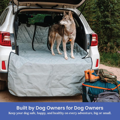 4Knines Split Cargo Liner for SUV – For Dogs & Pets, Heavy-Duty, Waterproof Trunk Mat & Cargo Cover – Fits 60/40 Split Bench & Armrest Pass-Through – Machine Washable, Non-Slip, Durable (Large, Black)