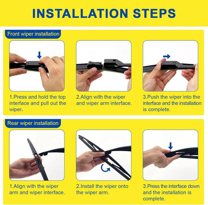 3 Wipers Factory Replacement For Subaru Outback 2020-2022 2023 2024 Original Equipment Replacement Windshield Wiper Blades Set 26"+18"+16" (Set of 3) Top Lock - Colors A