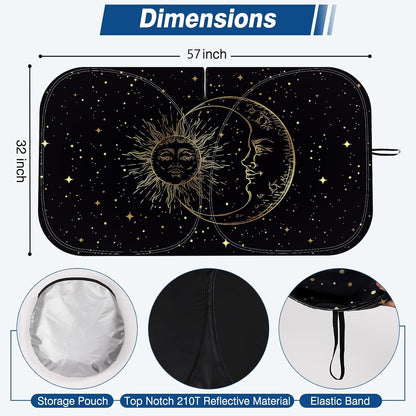 Windshield Sun Shade - Car Sun Shade Windshield, Reflector Sunshade Offers Ultimate Protection for Car Interior, Foldable Front Window Fit for Hatchback, Truck, SUV, MPV