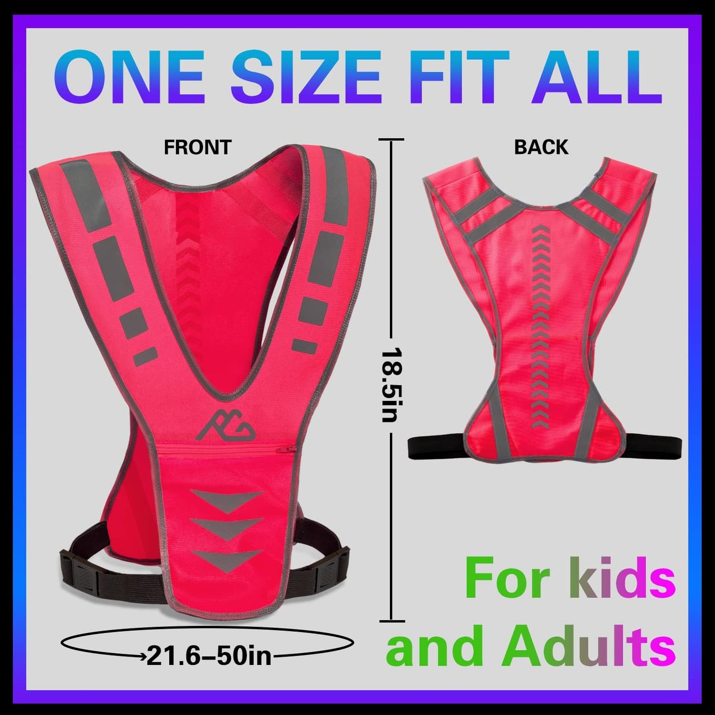 GoxRunx Reflective Running Vest Gear with Reflective Bands for Women Men Safety Reflective Vest for Walking Running Cycling at Night