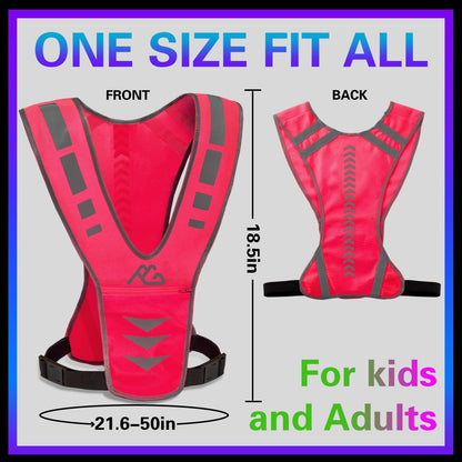 GoxRunx Reflective Running Vest Gear with Reflective Bands for Women Men Safety Reflective Vest for Walking Running Cycling at Night