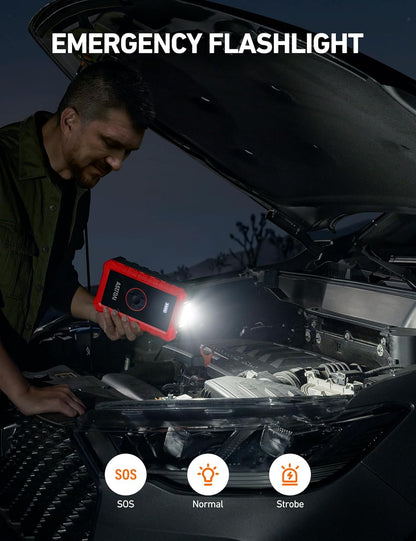 AstroAI S8 Air Jump Starter with Air Compressor, 3000A Peak Car Battery Jump Starter Portable (9.0 Gas/6.5L Diesel) with 150PSI Cordless Auto-Shutoff Tire Inflator, 12V Battery Charger Booster(Orange)