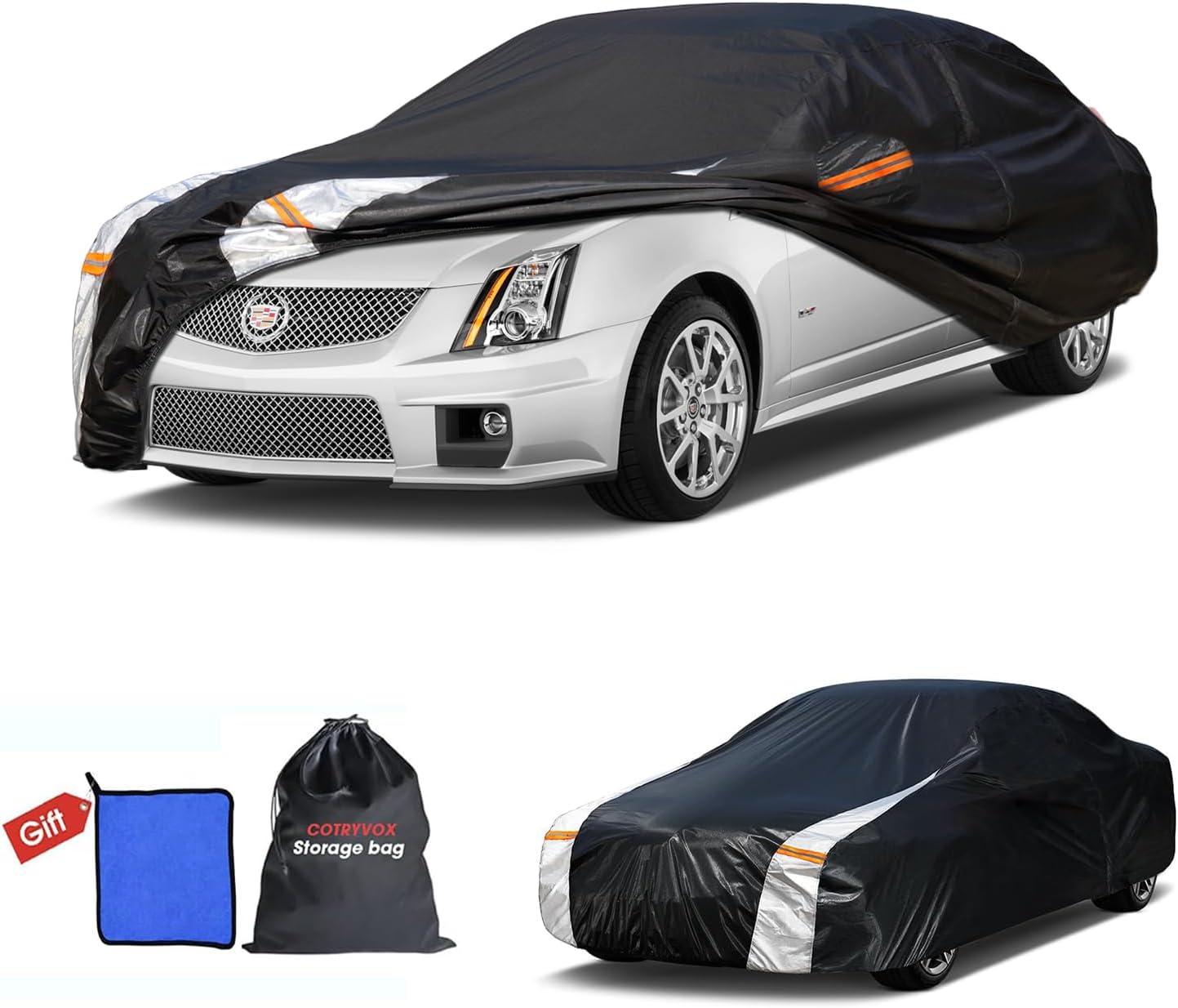 Large SUV Car Cover for Chevy Suburban 100% Waterproof All Weather, Heavy Duty Outdoor Full Exterior Covers Rain Sun Wind UV Protection. - Colors B