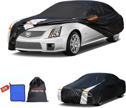 Large SUV Car Cover for Chevy Suburban 100% Waterproof All Weather, Heavy Duty Outdoor Full Exterior Covers Rain Sun Wind UV Protection. - Colors B