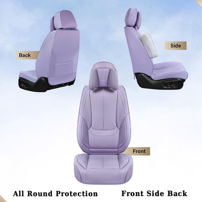 Coverado Seat Covers Full Set, Black Seat Covers for Cars 5 Seats, Car Seat Protector, Waterproof Nappa Leather Car Seat Cushion, Front and Rear Car Seat Cover Fit for Most Sedans SUV Pick-up Truck - Colors B