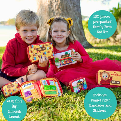 KeepGoing Travel First Aid Kit for Kids – 130 Pc. for Car, Home, Purse, Diaper Bag & Backpack with Latex-Free Bandages - Mini First Aid Kit Travel Size TSA-Approved