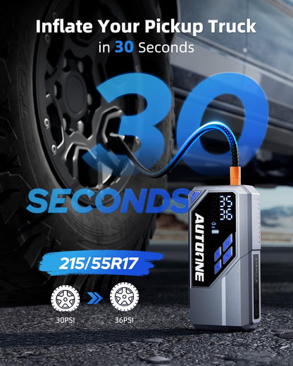 AUTOONE 6000A Car Battery Jump Starter Up to All Gas & 12L Diesel Engine, Car Battery Jumper Starter Portable 12V Jump Box with USB Output, Storage Case, LED Flashlight