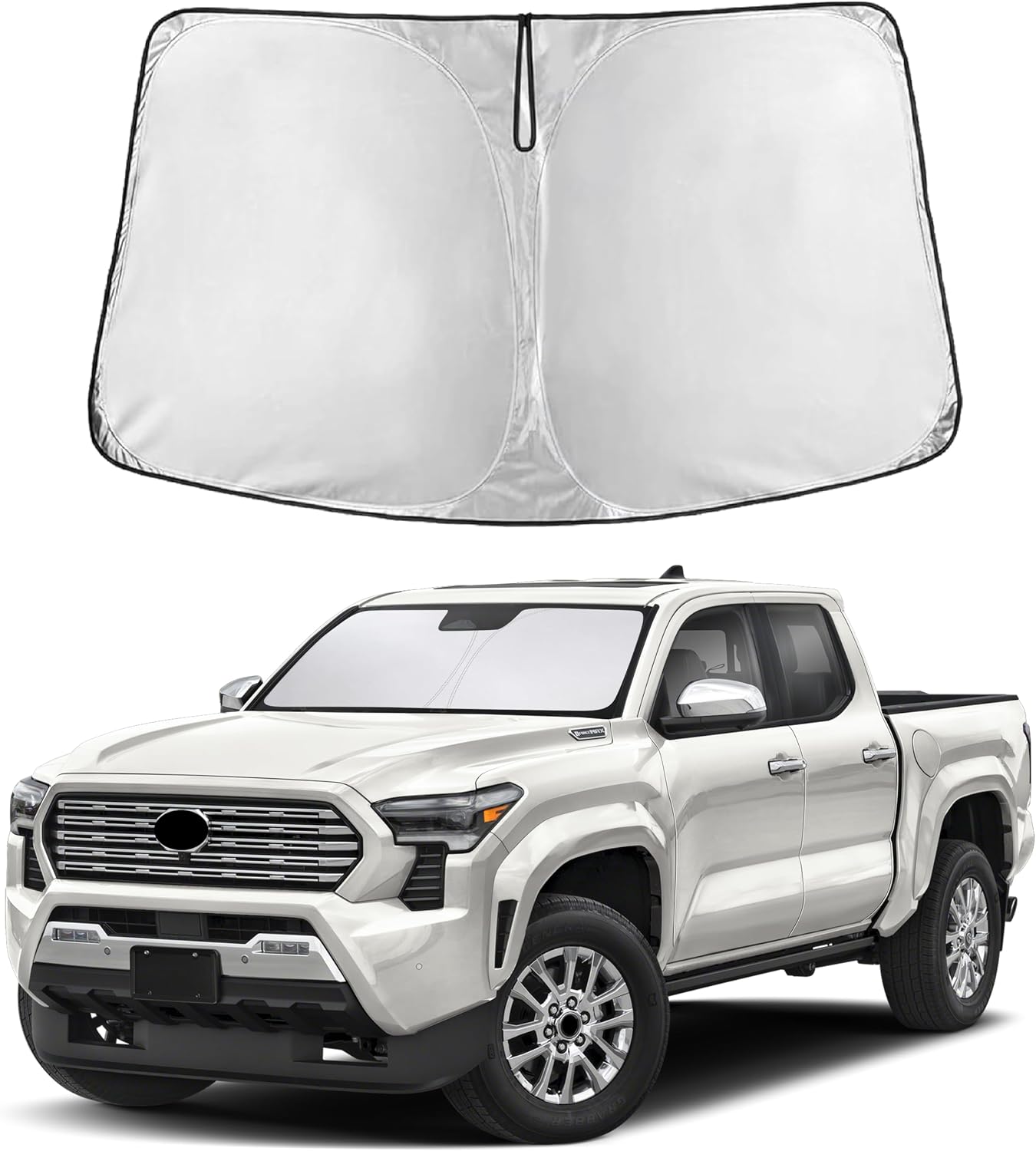 EcoNour Car Windshield Sun Shade | 2025 Upgraded Innovative No-Light-Pass Technology for Maximum Coverage | Foldable Sun Shade Keeps Your Vehicle Cool | Must-Have Car Accessories | Small (59" x 29") - Colors F