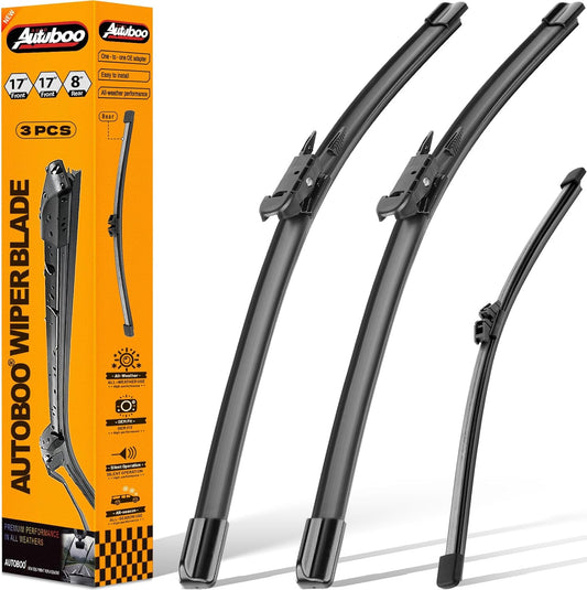 AUTOBOO 3-Pack Windshield Wiper Blades for Subaru Outback 2020-2025, Original Equipment Replacement 26"+18" Front and 16" Rear, All-Weather Performance, Easy One-Click Install