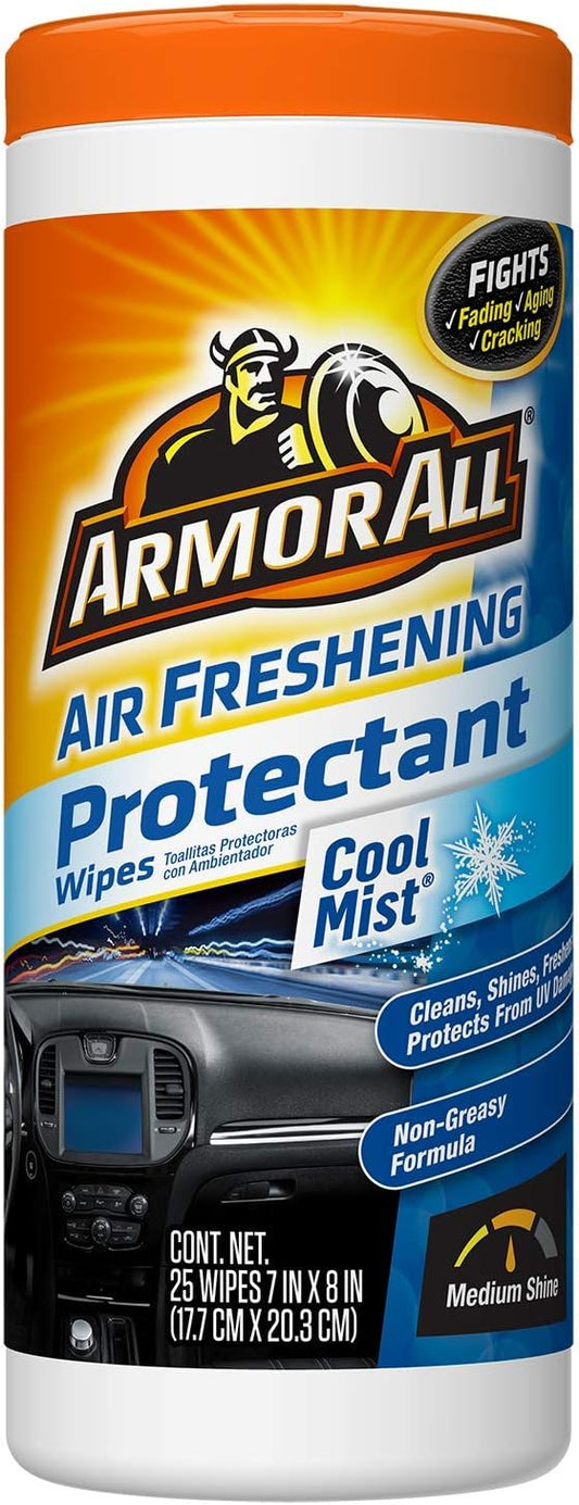 Armor All Car Interior Cleaner Wipes , Car Cleaning Wipes with Orange Cleans Dirt and Dust in Cars, Trucks and Motorcycles, 25 Count